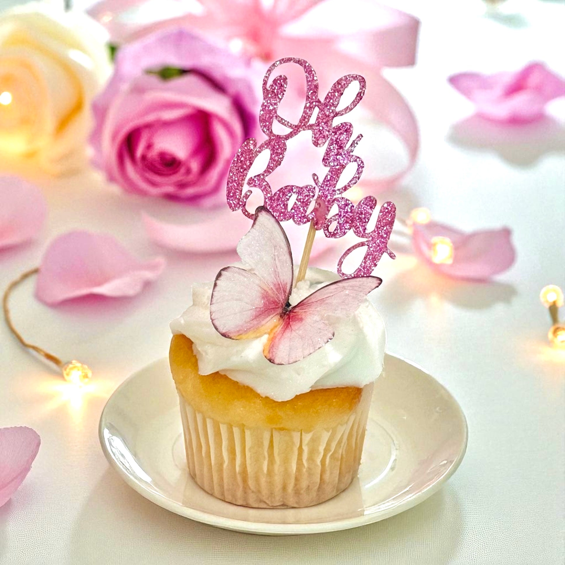 Rose Petal Pink Edible Butterflies