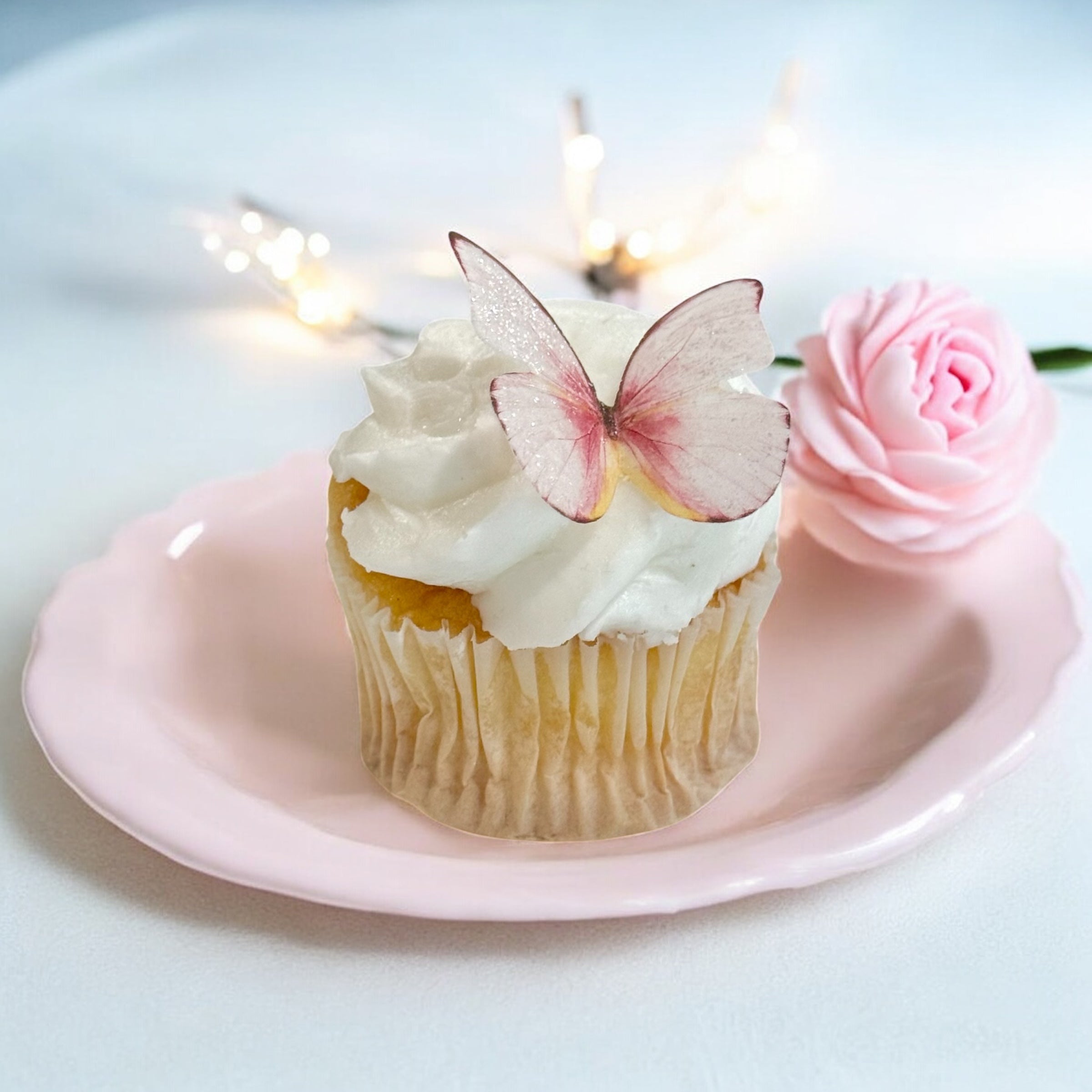 Rose Petal Pink Edible Butterflies