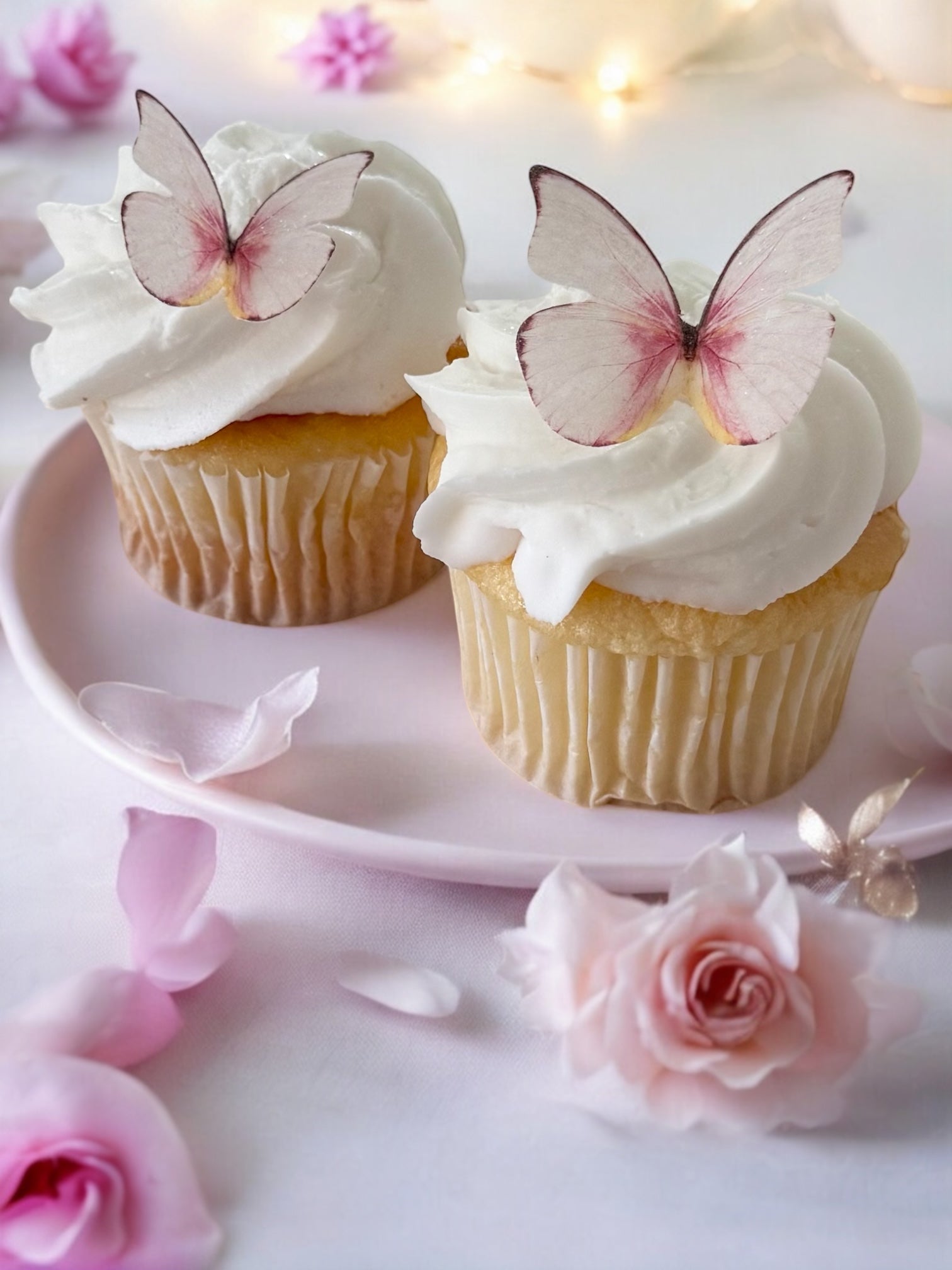 Two Size Pack Rose Petal Pink Butterflies