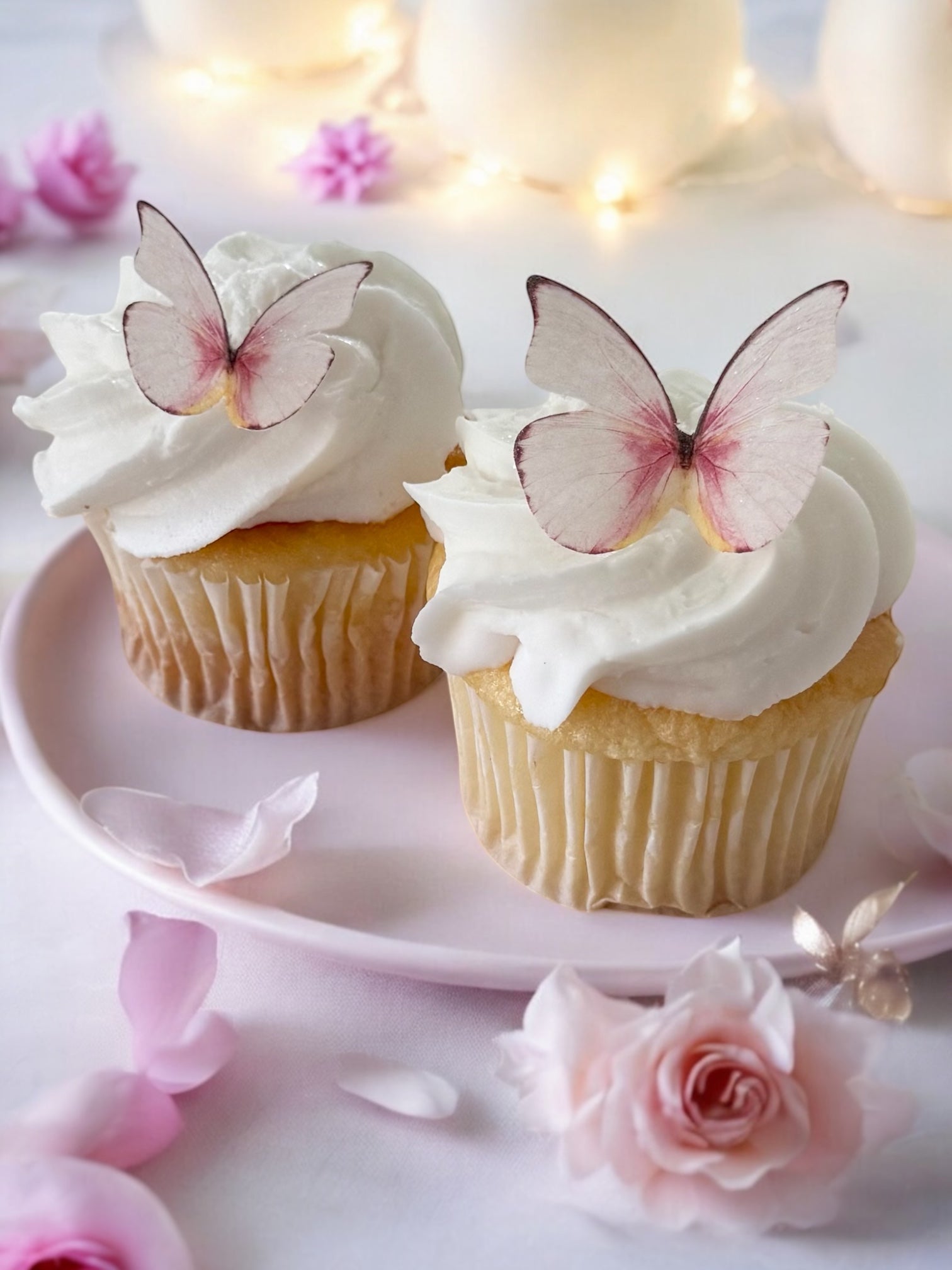 Two Size Pack Rose Petal Pink Butterflies