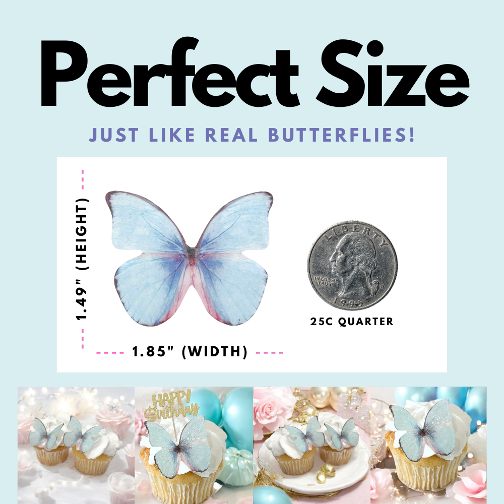 Dream Blue Edible Butterflies