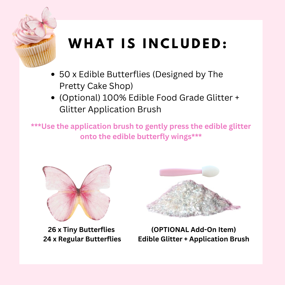 Two Size Pack Rose Petal Pink Butterflies