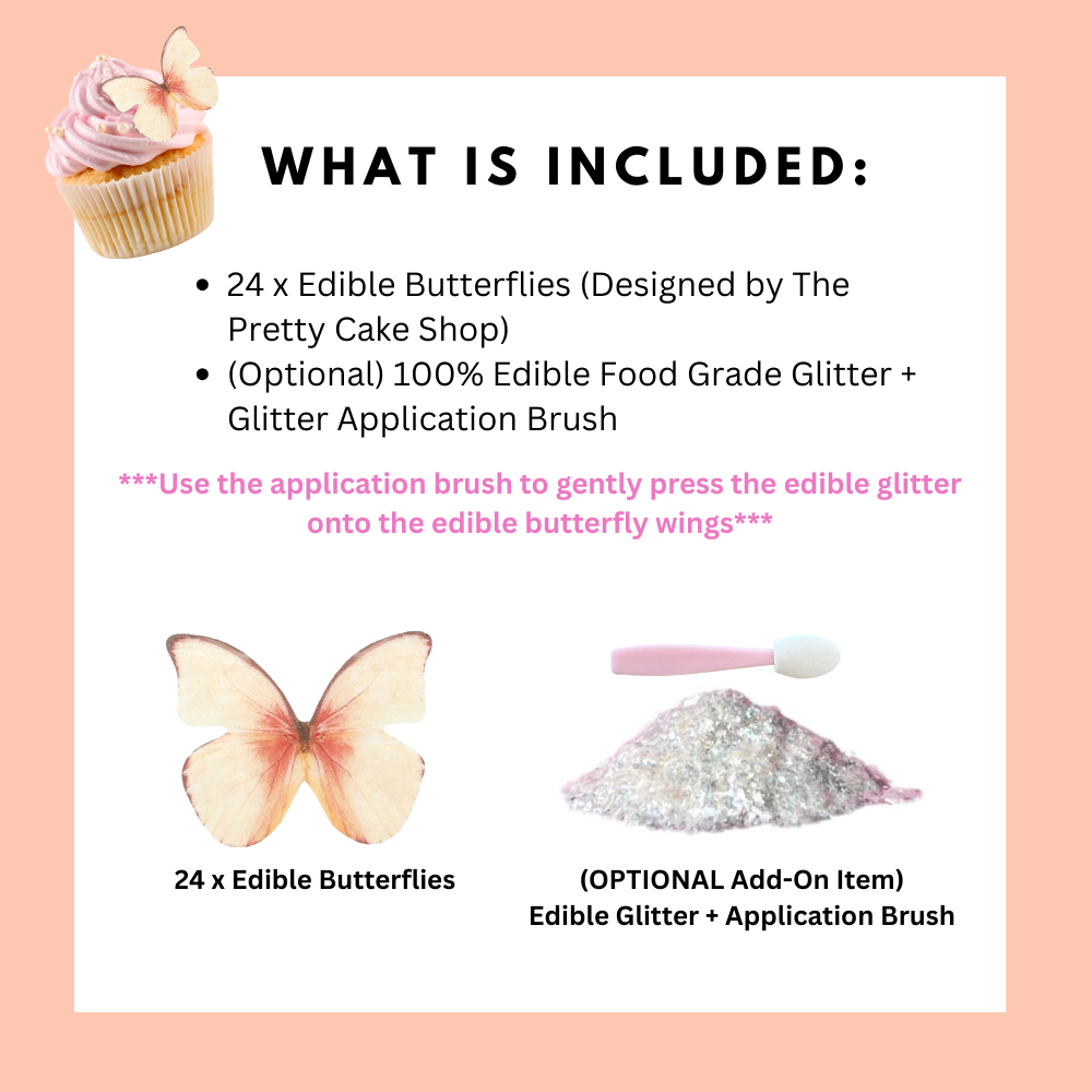 Sweet Peach Edible Butterflies