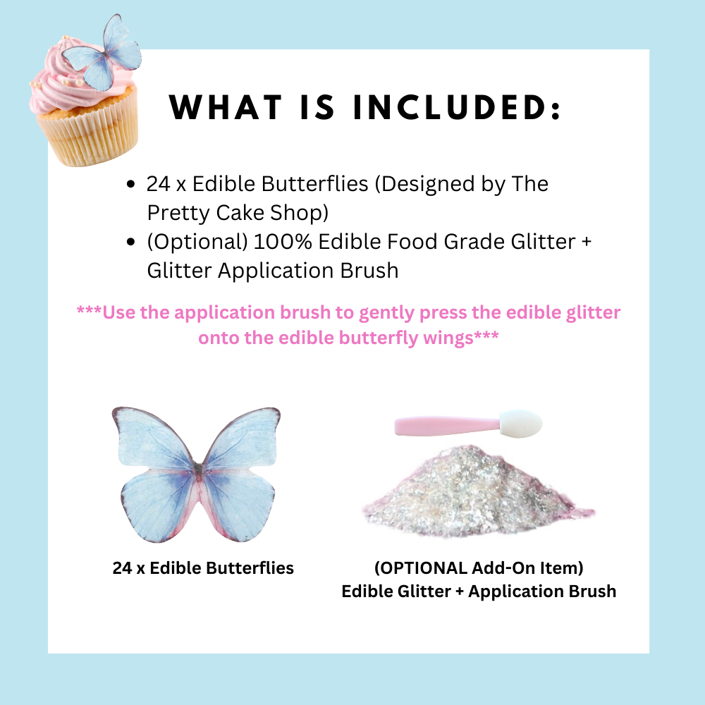 Dream Blue Edible Butterflies