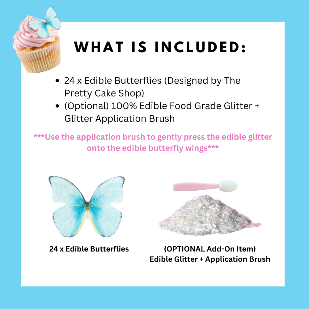 Paradise Blue Edible Butterflies